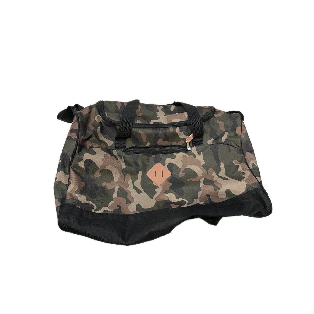 Green Black Camo Gym Duffel Bag 18x10x10